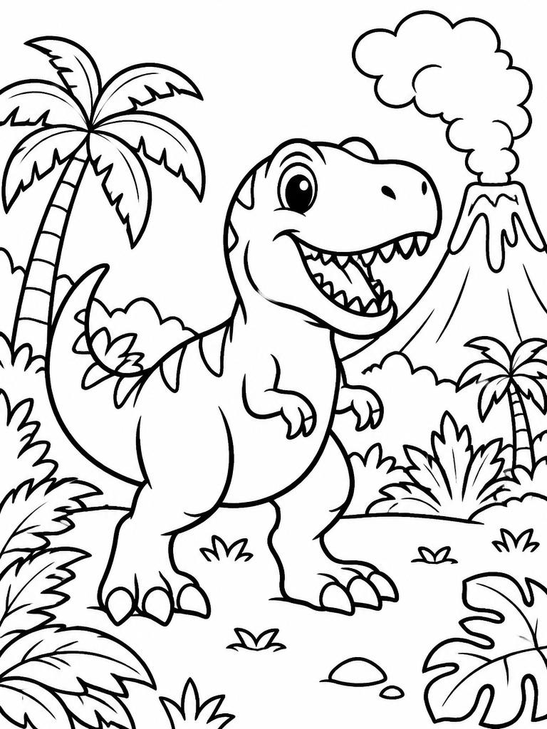 Happy Rexy coloring page